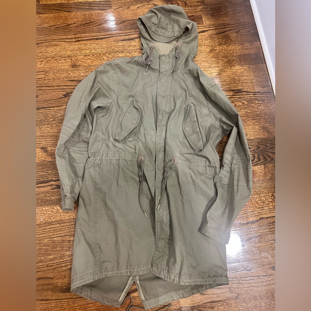 H&M Olive Green Hooded Parka Jacket